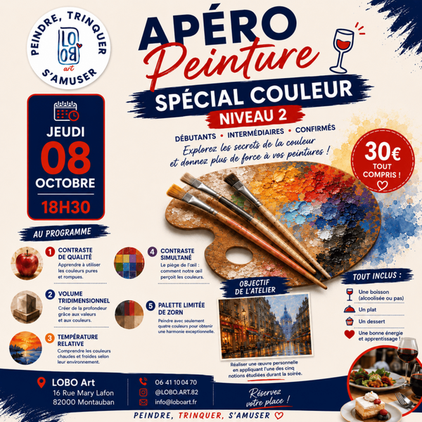 🎨✨ APÉRO PEINTURE – SPÉCIAL COULEUR  ✨🎨