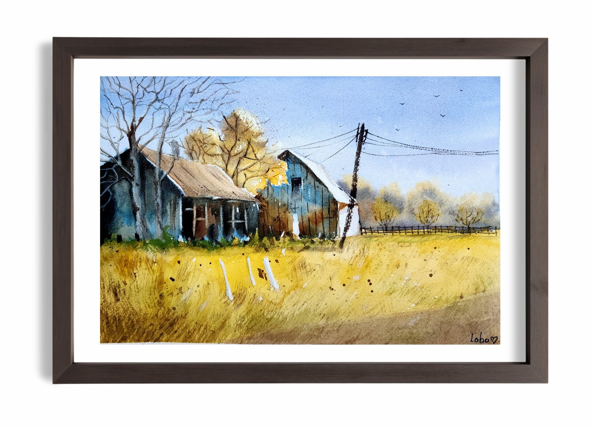 Sérénité Champêtre – Aquarelle Originale 23 x 31 cm