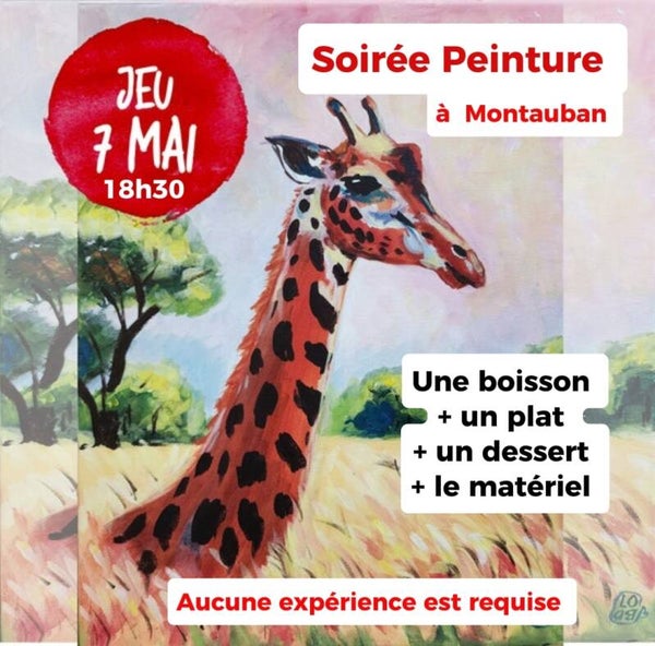 Apéro Peinture Girafe impressionniste-  jeudi 7 mai 19h