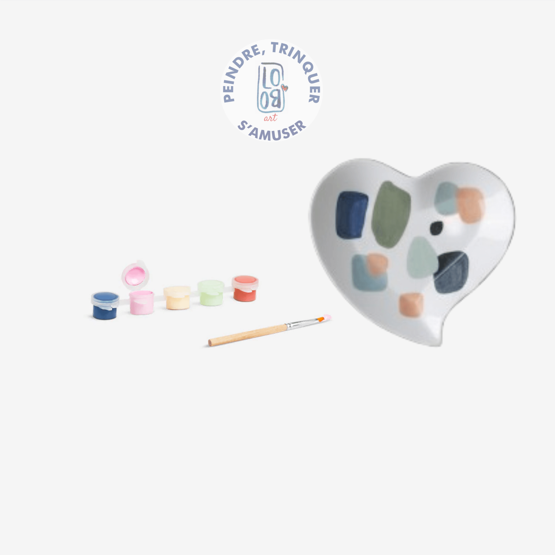 Assiette Cœur 19 x 17 cm -  Faites-le vous-même (DIY)