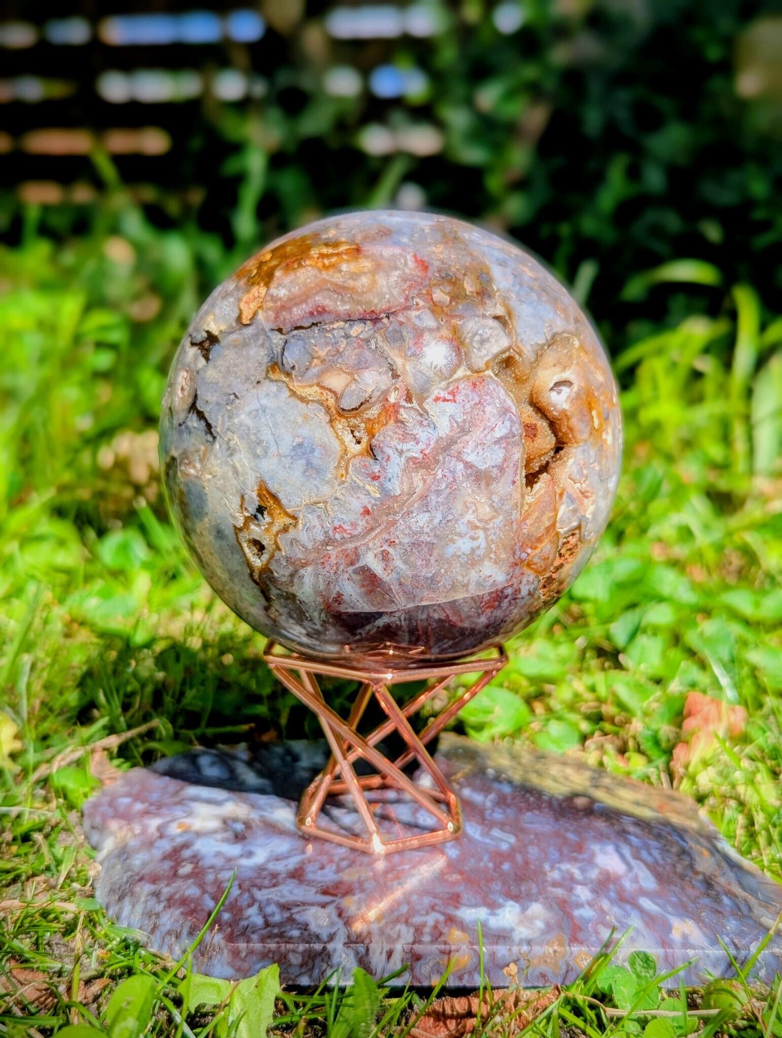 Red Feather Agate Sphere