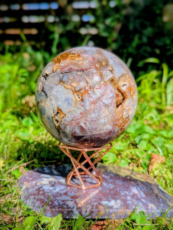 Red Feather Agate Sphere