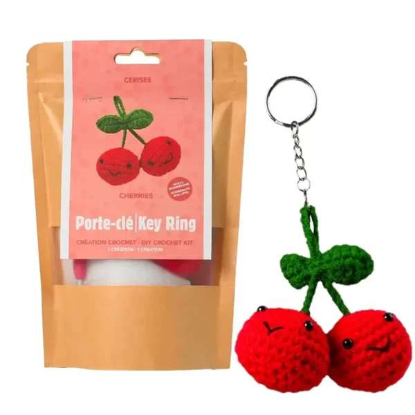 Ensemble Crochet DIY - Porte-Clefs cerise