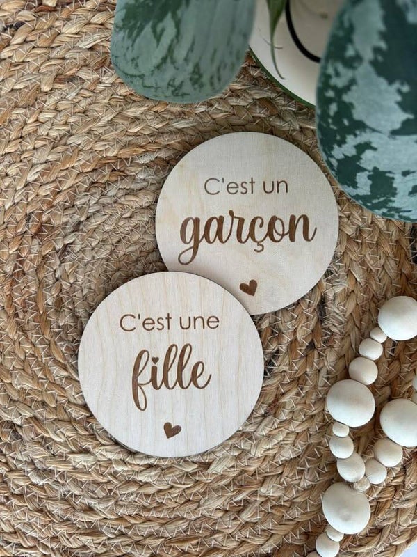 Pastille réversible “C’est une fille / C’est un garçon``