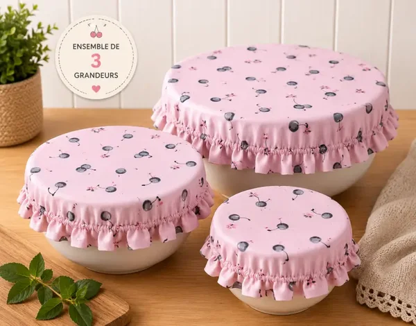 Couvre-bols -  Ensemble de 3 - Cerise