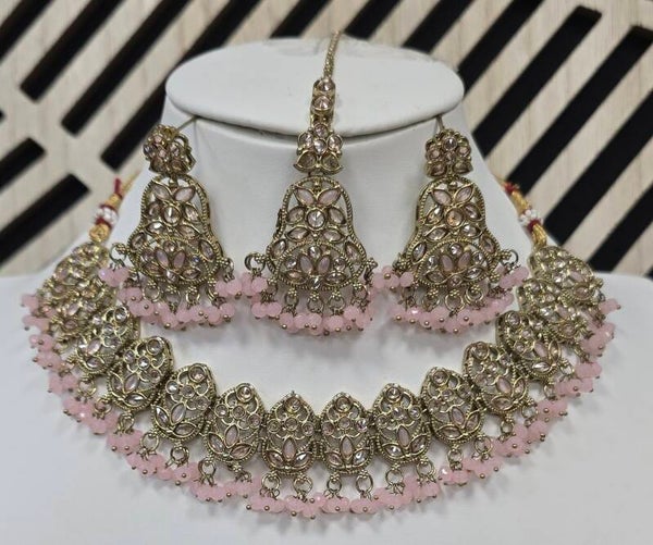 Necklace Set Janvi Baby Pink