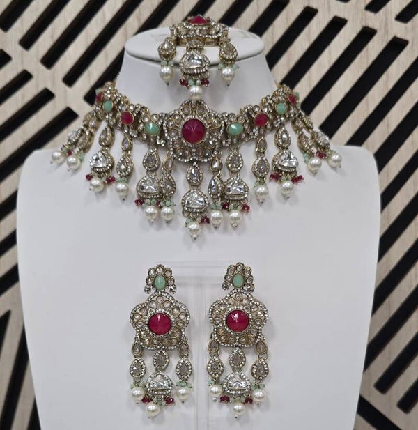Choker Set Parvati Hot Pink/Mint Green