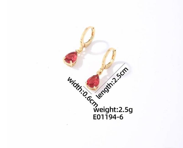 Red Drop Oorbel