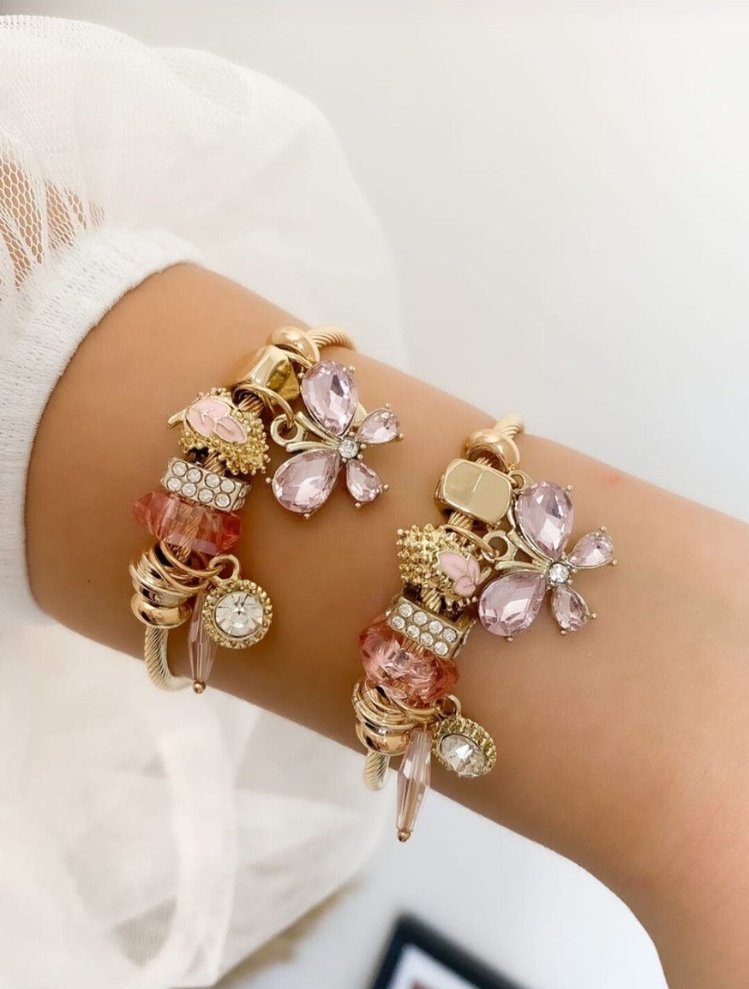 Rose Butterfly Bedelarmband
