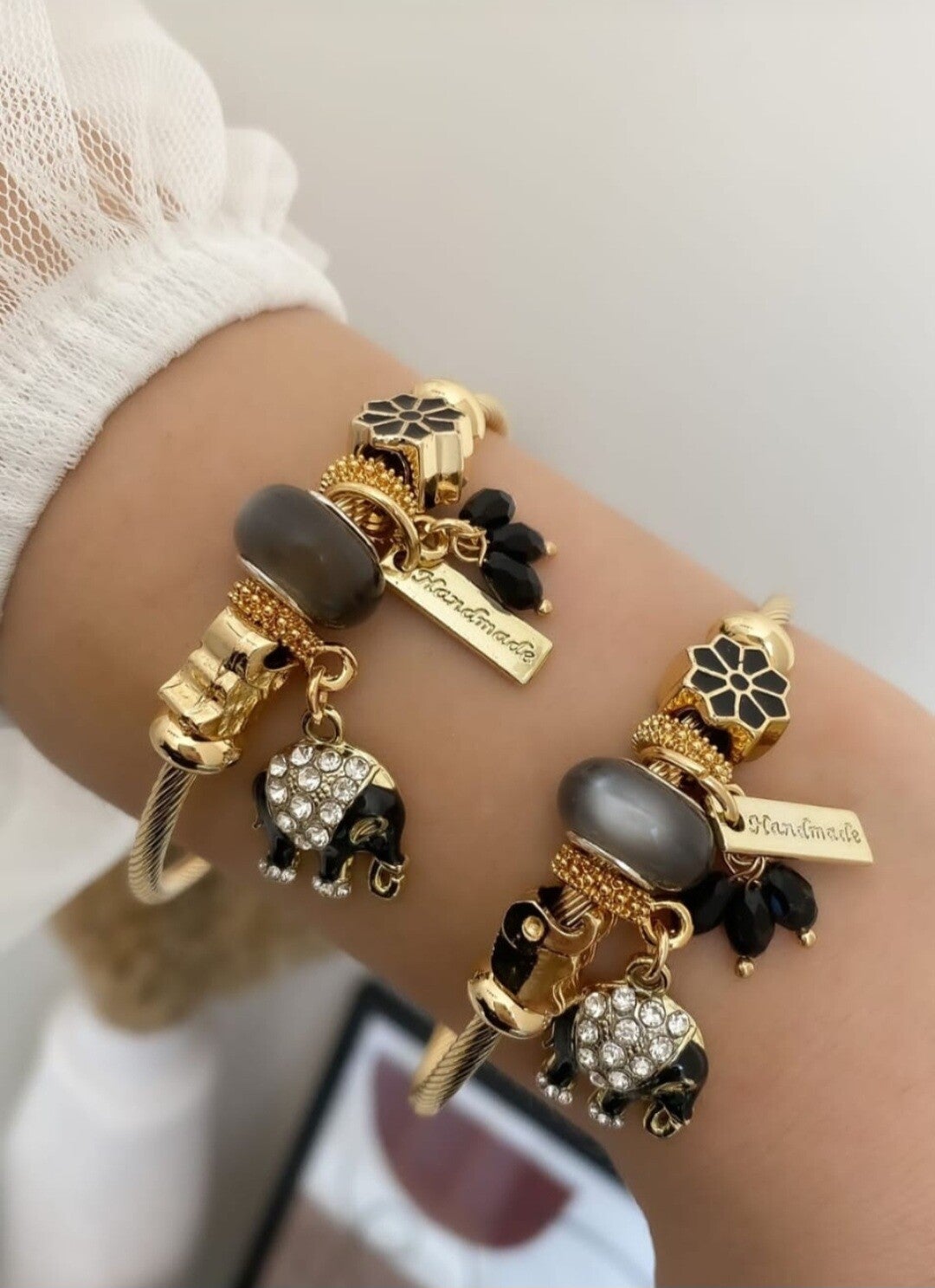 Black Elefant Bedelarmband