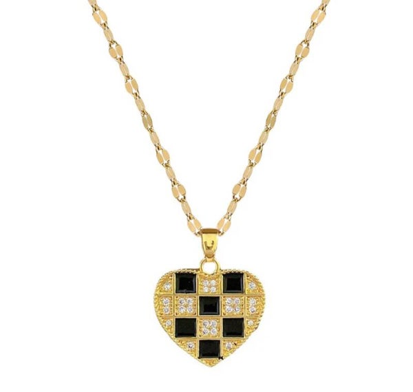 Black heart ketting