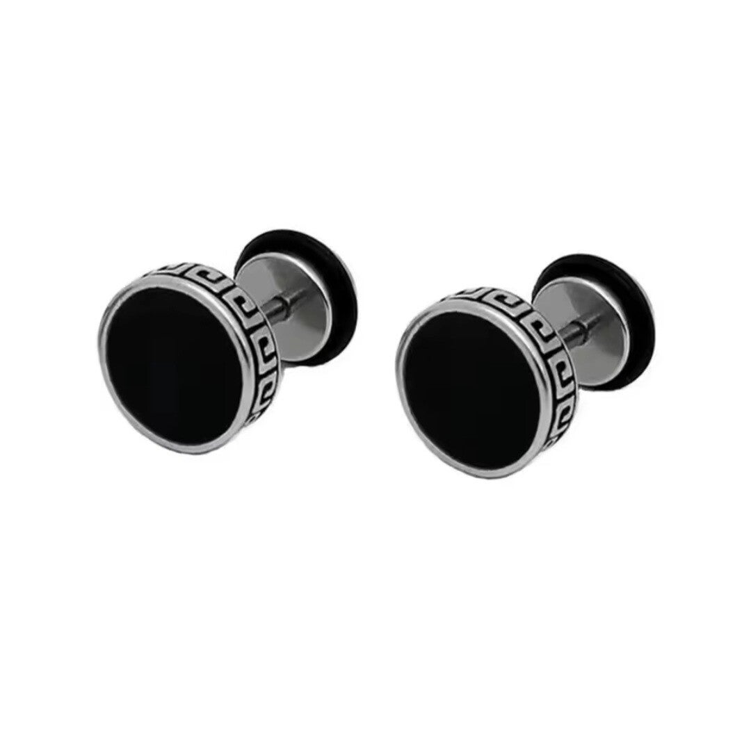 Black/Zilver Oorbel