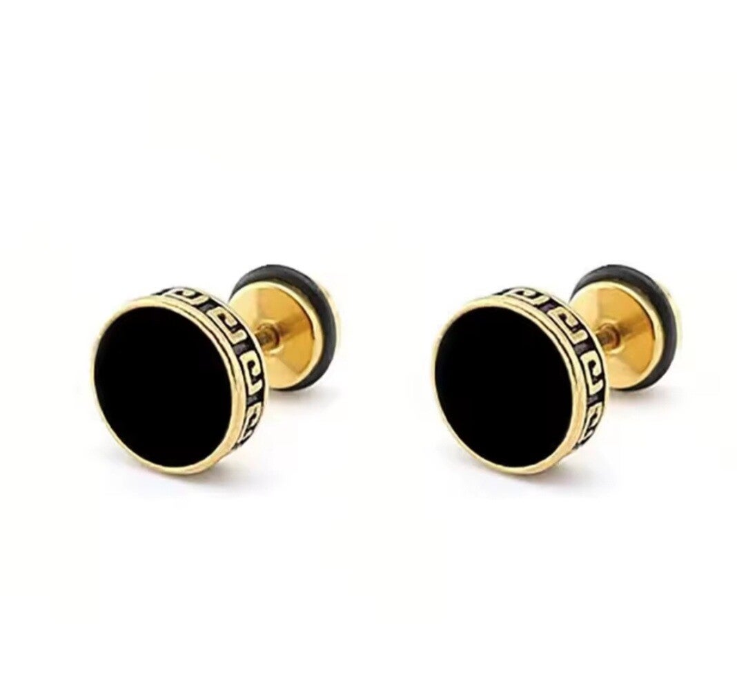 Black/Gold Oorbel