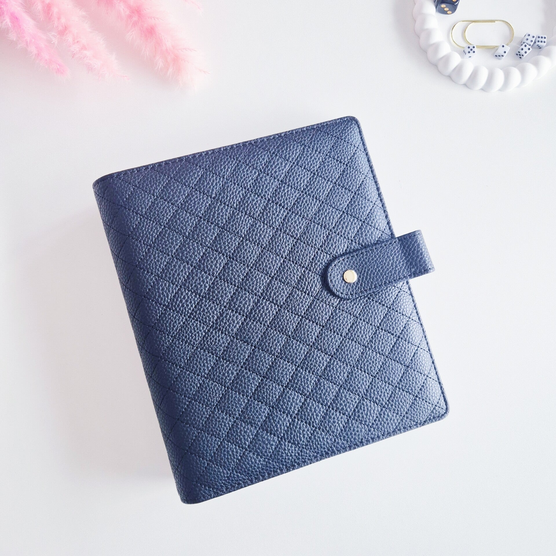 Deluxe Quilted Pebble Binder - Zwart - A5