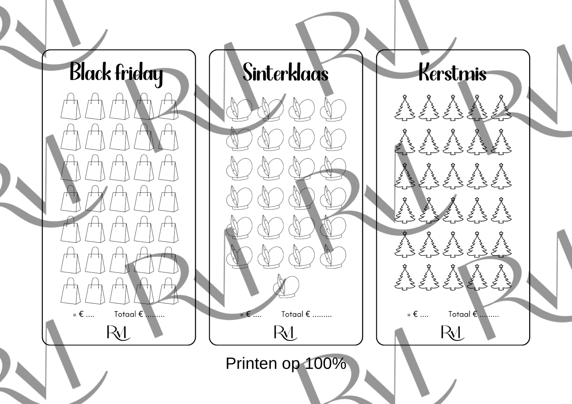 Digitale challenges A6 - Black Friday - Sinterklaas - Kerstmis