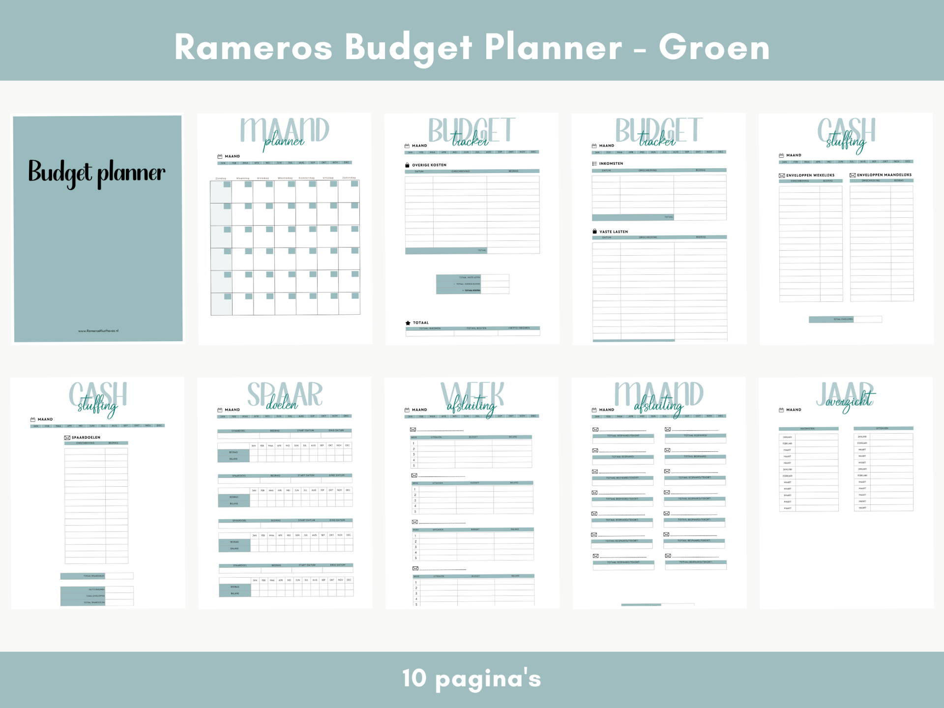 Rameros Budget Planner - Printable groen