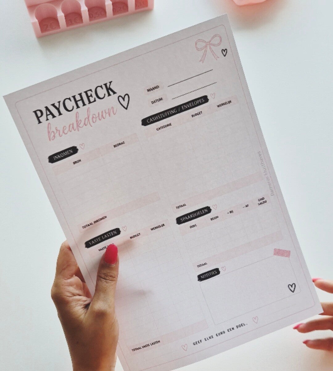 Paycheck breakdown - digitaal budget overzicht