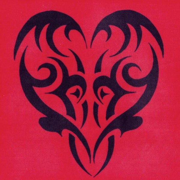 Brillentuch klein Tattoo/ Herz rot