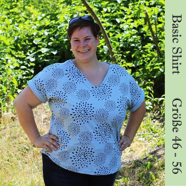 Basic Shirt mit Ärmelaufschlag Größe 46-56