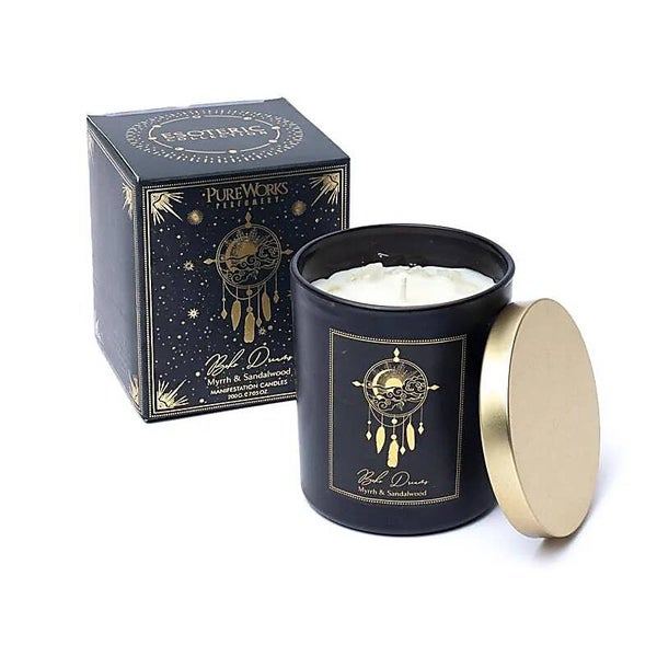 Bougie d'intention Boho Dreams en verre avec couvercle