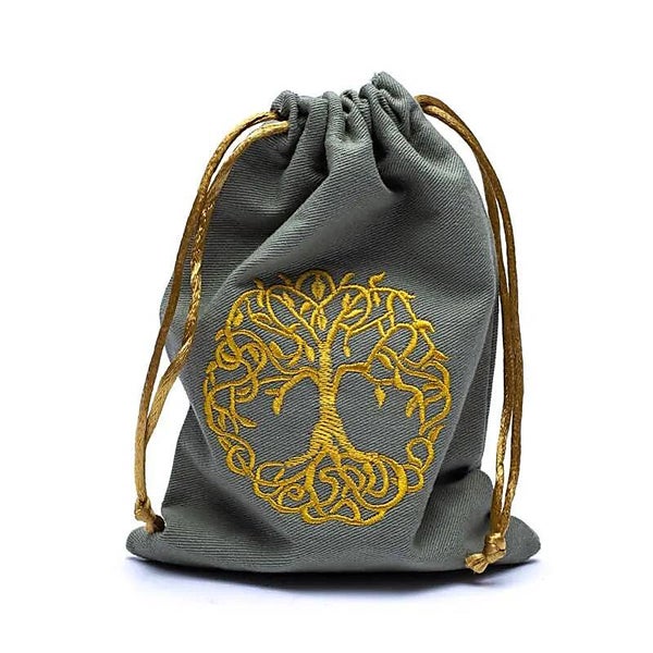 Sac en coton avec arbre de vie vert