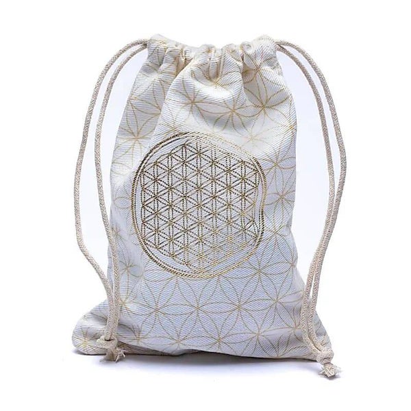 Sac en coton fleur de vie blanc