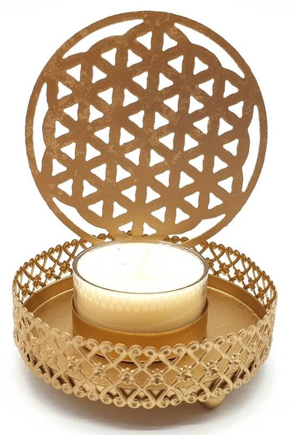 Bougeoir Métal Fleur de Vie