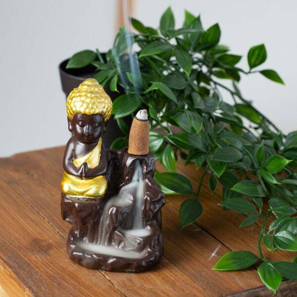 Brûleur d’Encens Cascade à Refoulement – Moine en Méditation