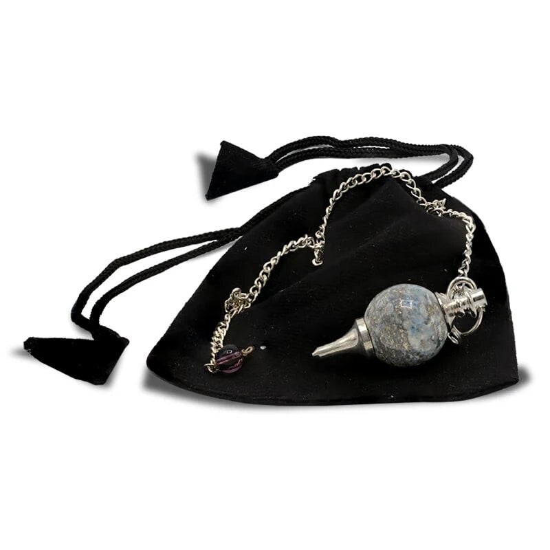 Pendule Lapis lazuli poli et métal