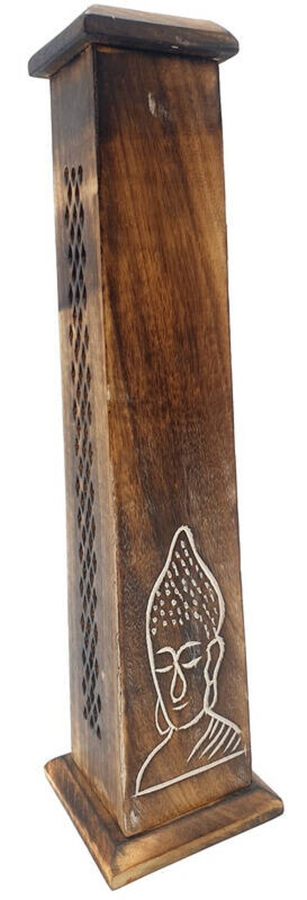 Porte-Encens Bois Tour Bouddha 30cm