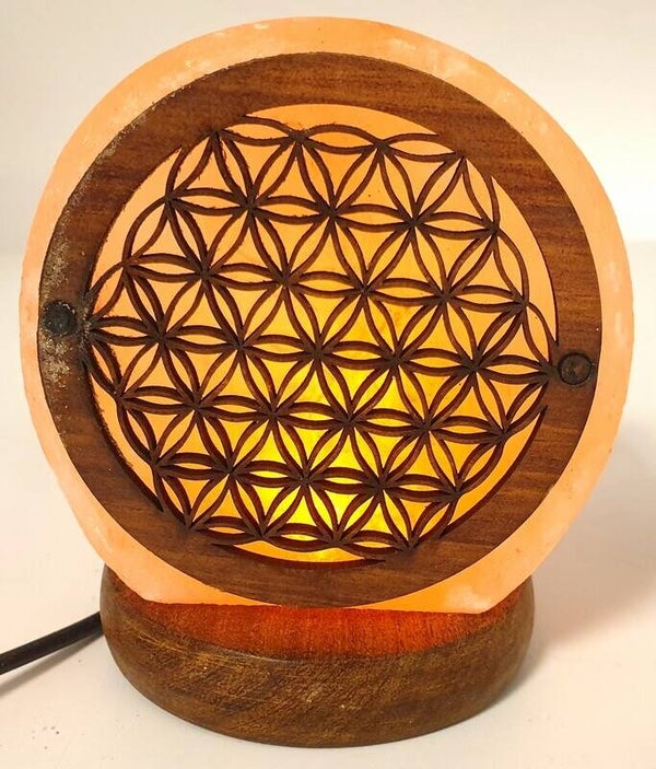 Mini Lampe de Sel USB Fleur de Vie