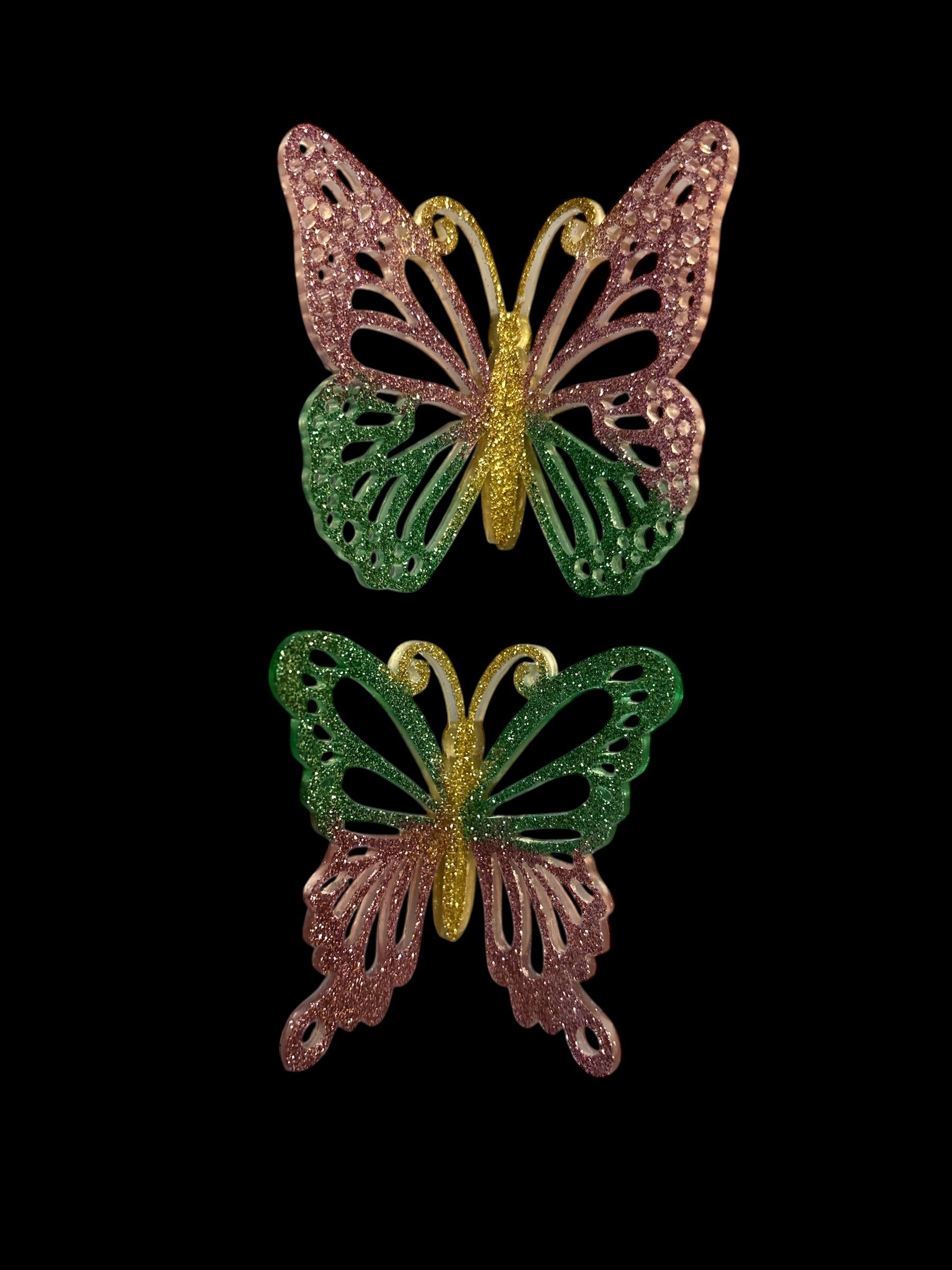 2 kleine 3D - Schmetterlinge