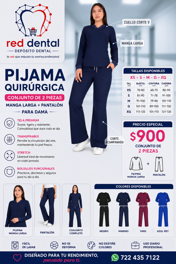 UNIFORME QUIRÚRGICO DE MANGA LARGA