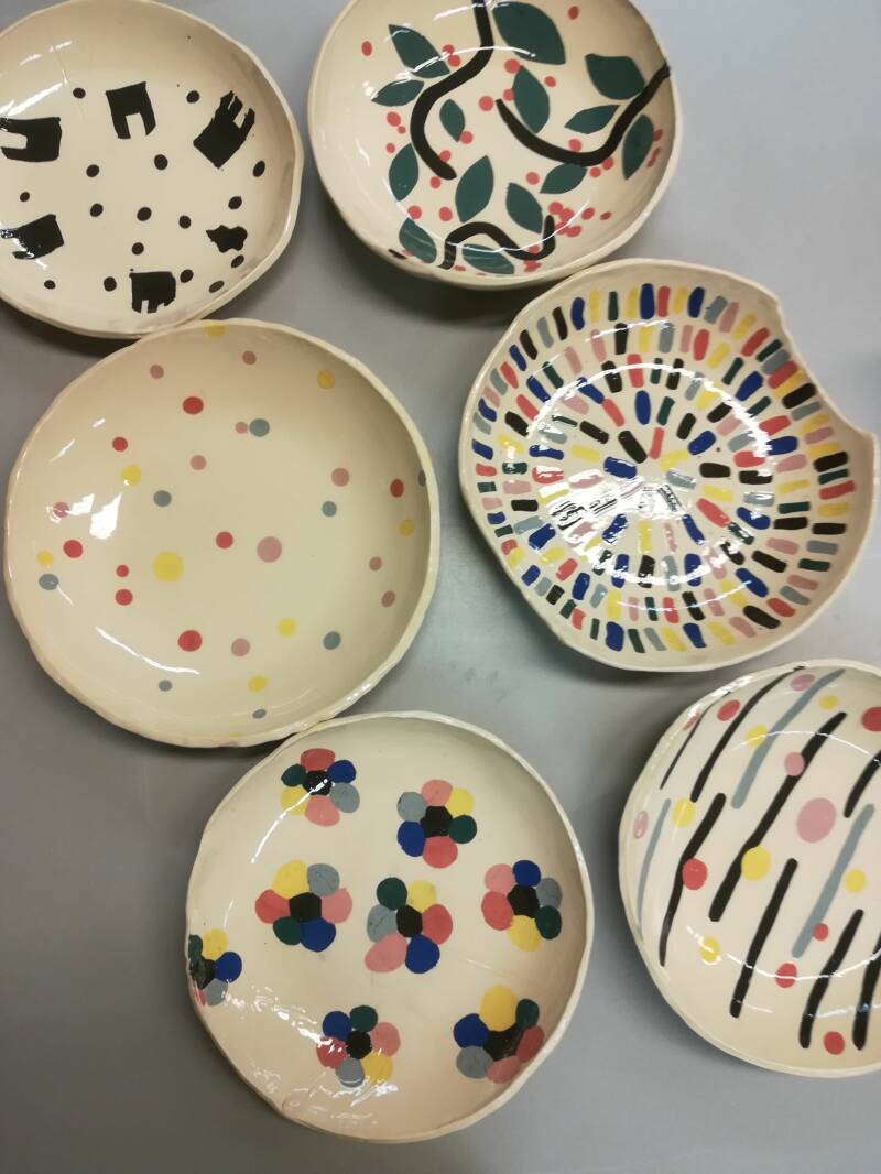 ingekleurde klei, workshop