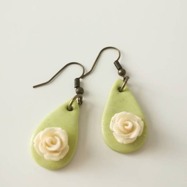 oorbellen groen-beige