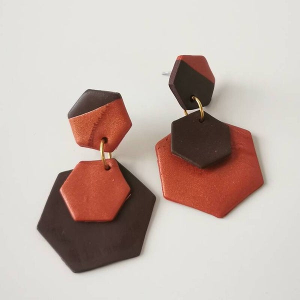 oorbellen terracotta-bruin