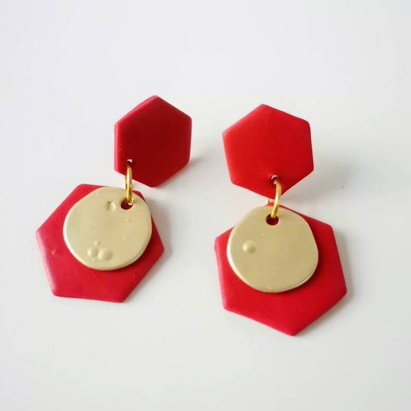 oorbellen donkerrood