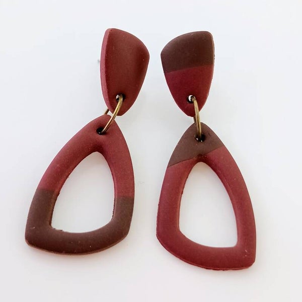 oorbellen bordeaux-bruin