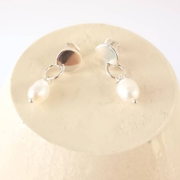 oorhangers met parel zilver