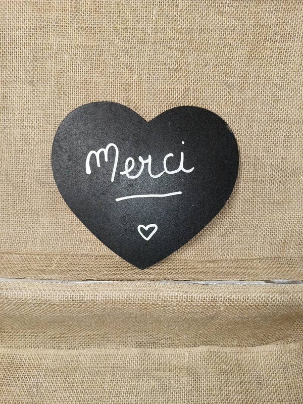 Petit cœur en bois "merci"