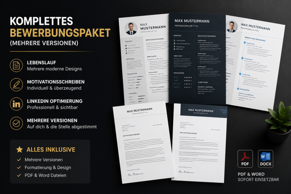 Komplettes Bewerbungspaket (mehrere Versionen)