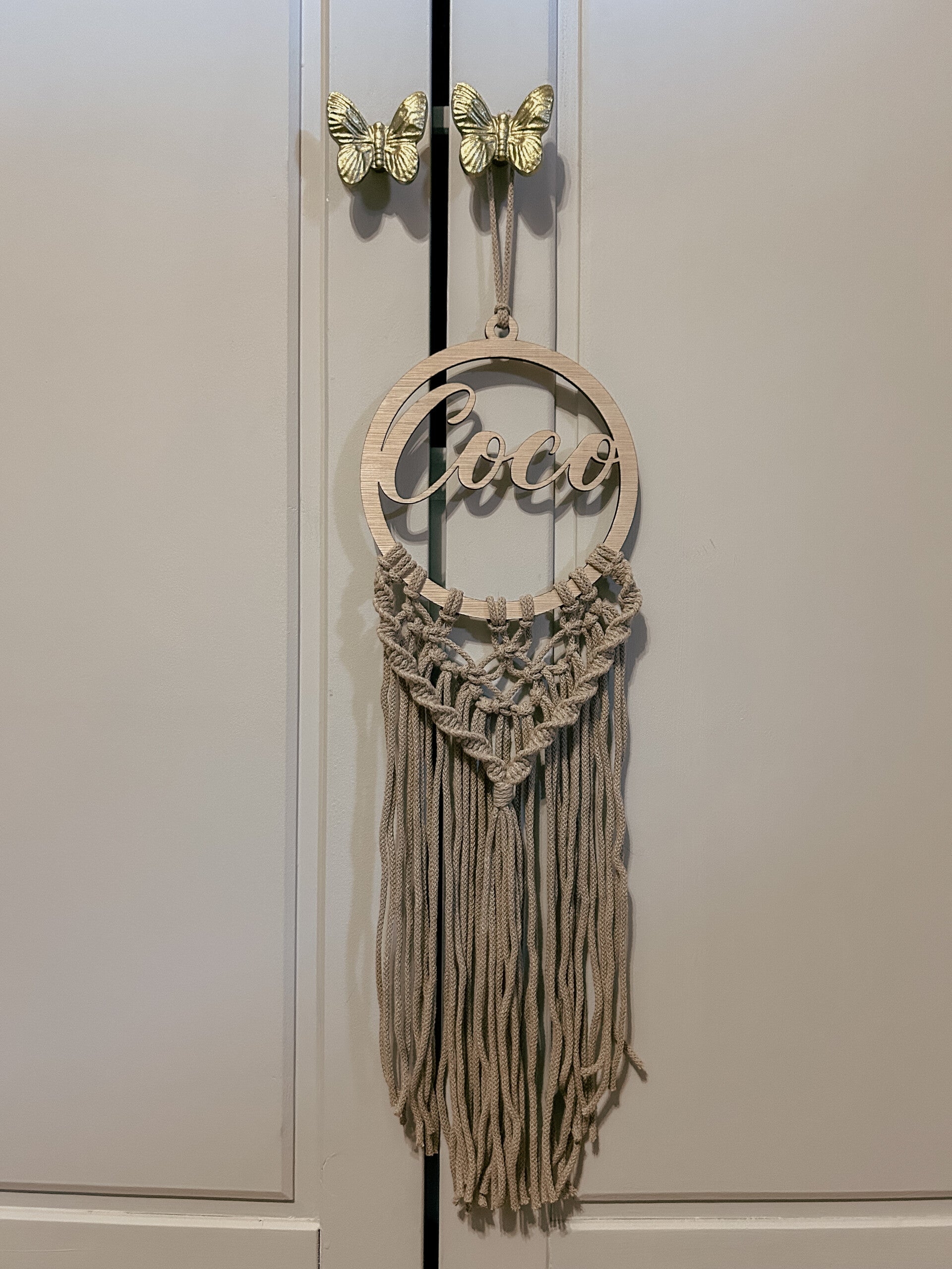 Macramé dromenvanger met naam