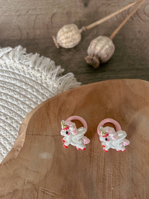 Haarelastiekjes eenhoorn roze