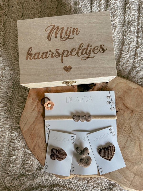 Cadeauset Eerste Haaraccessoires & Haarspeldjeskistje - Hartjes