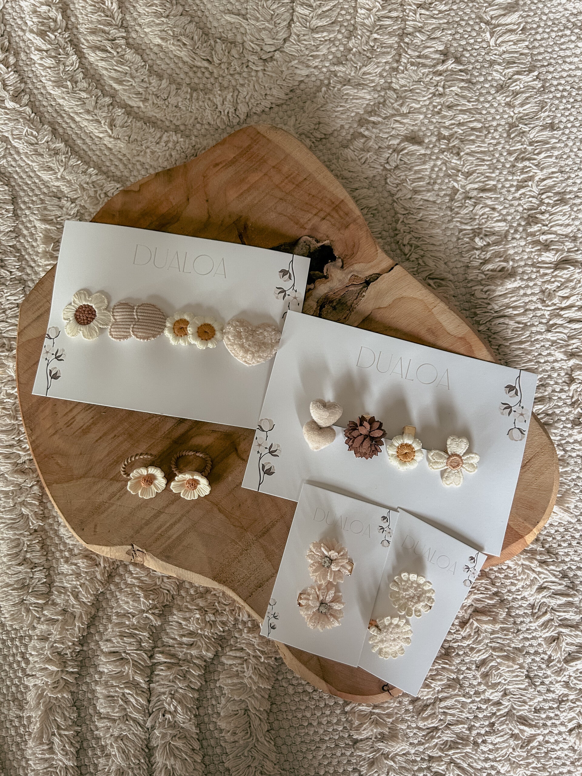Cadeauset 1e verjaardag – Haaraccessoires Beige