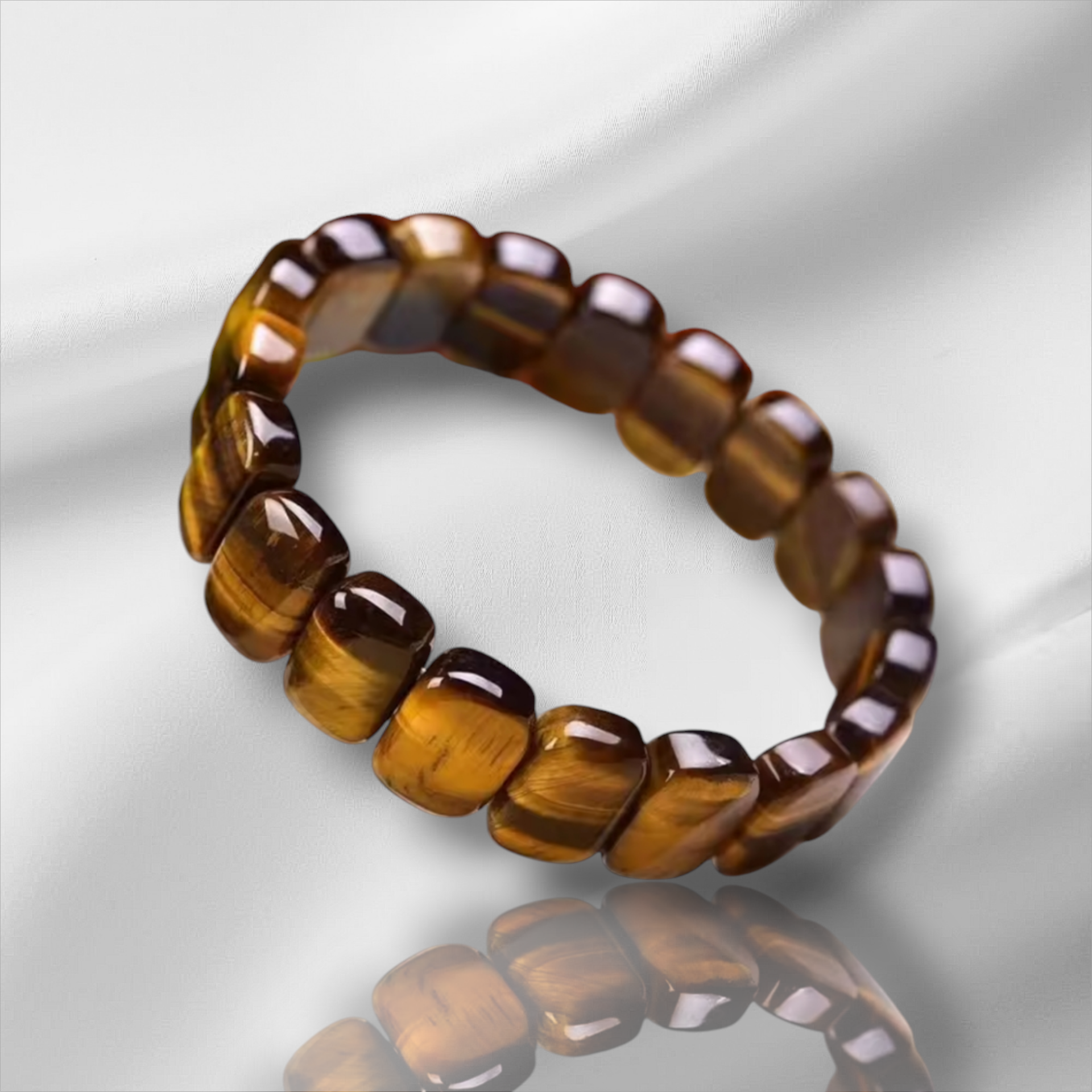 Yellow Tiger Eye Natural Stone Square Bracelet