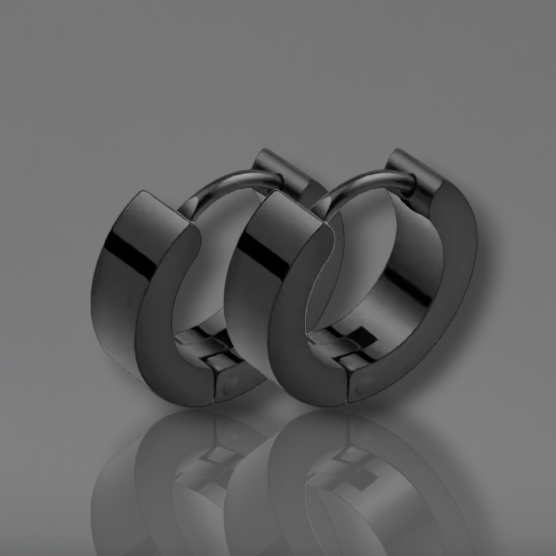 Classic style Punk earrings. Black.