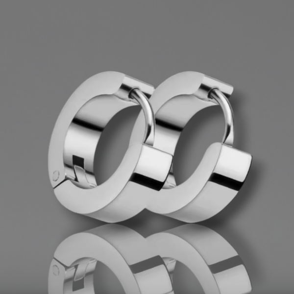 Classic style punk earrings. Silver