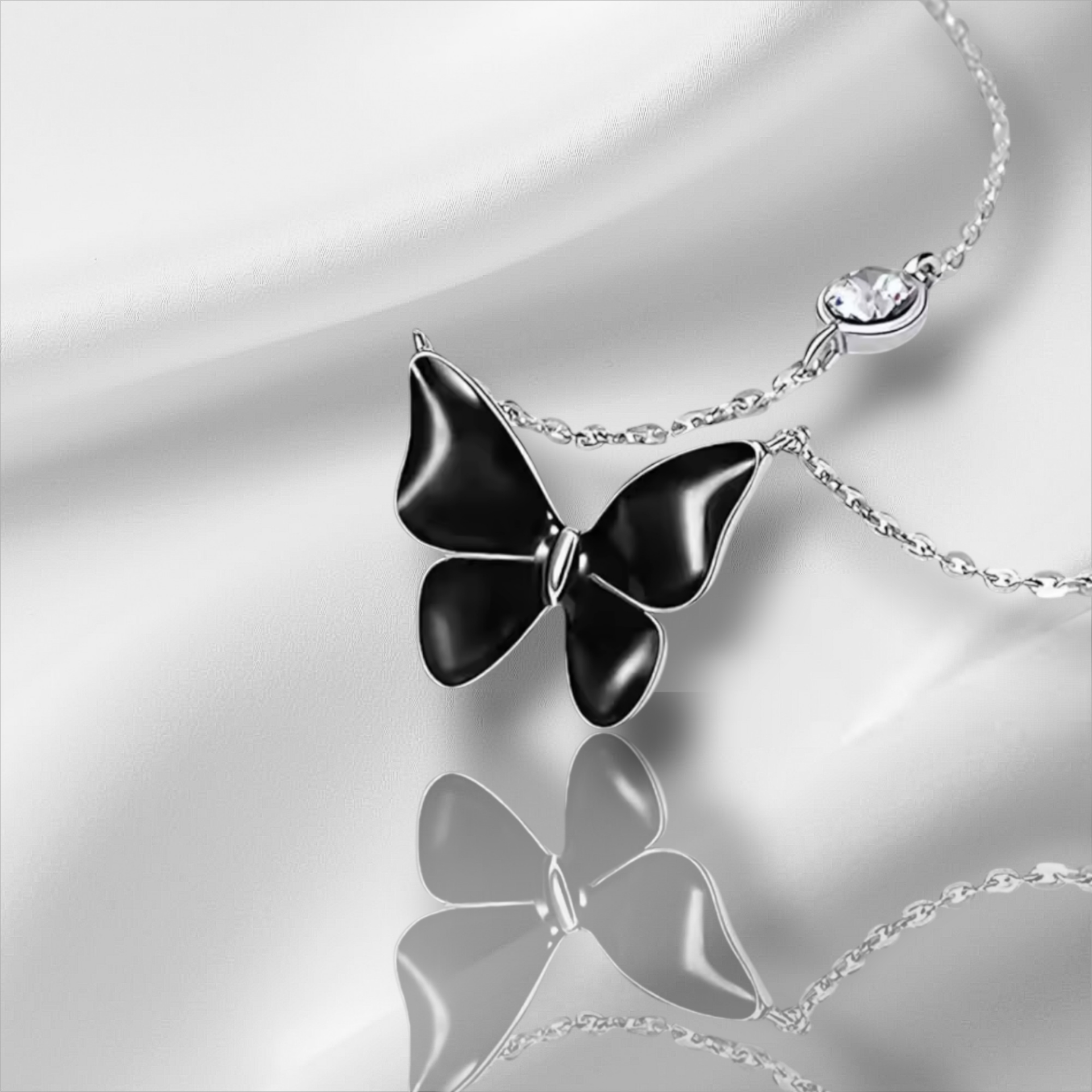 Stainless Steel Butterfly Pendant Necklace.