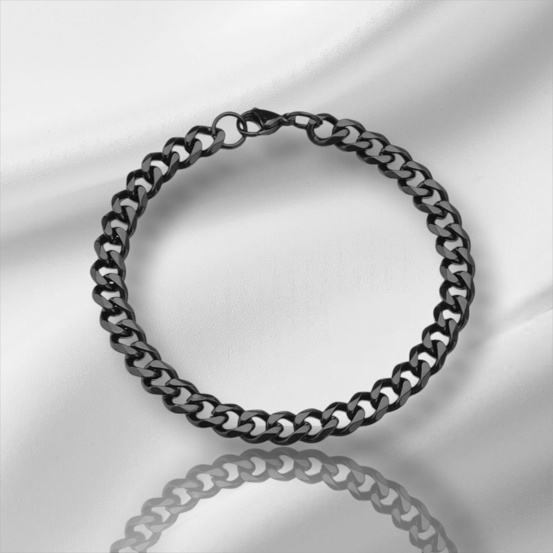Cuban Link Bracelet. Black